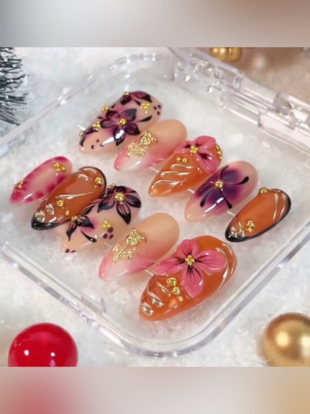 NailVesta Almond Press-On Nail Set - Harvest Glaze